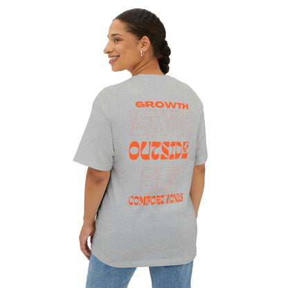 "Growth Lives Outside The Comfort Zone "Unisex Oversized Boxy Tee