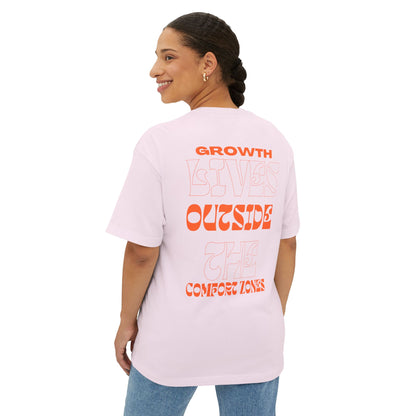 "Growth Lives Outside The Comfort Zone "Unisex Oversized Boxy Tee